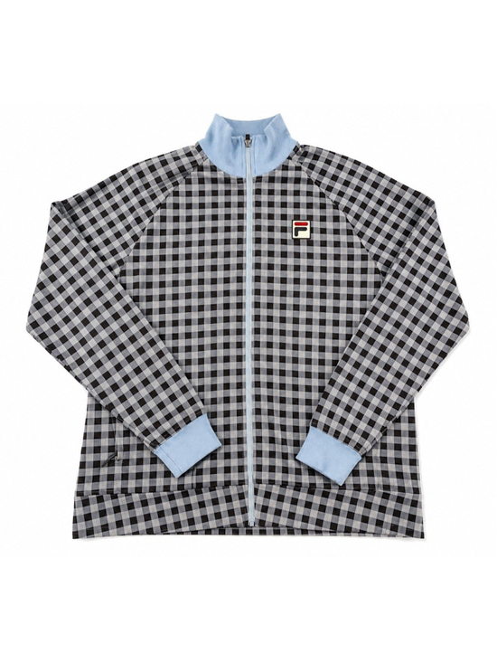 FILA Other - Fila Checkered Full Zip Track Jacket Blue Black Men’s XL Check Plaid Retro